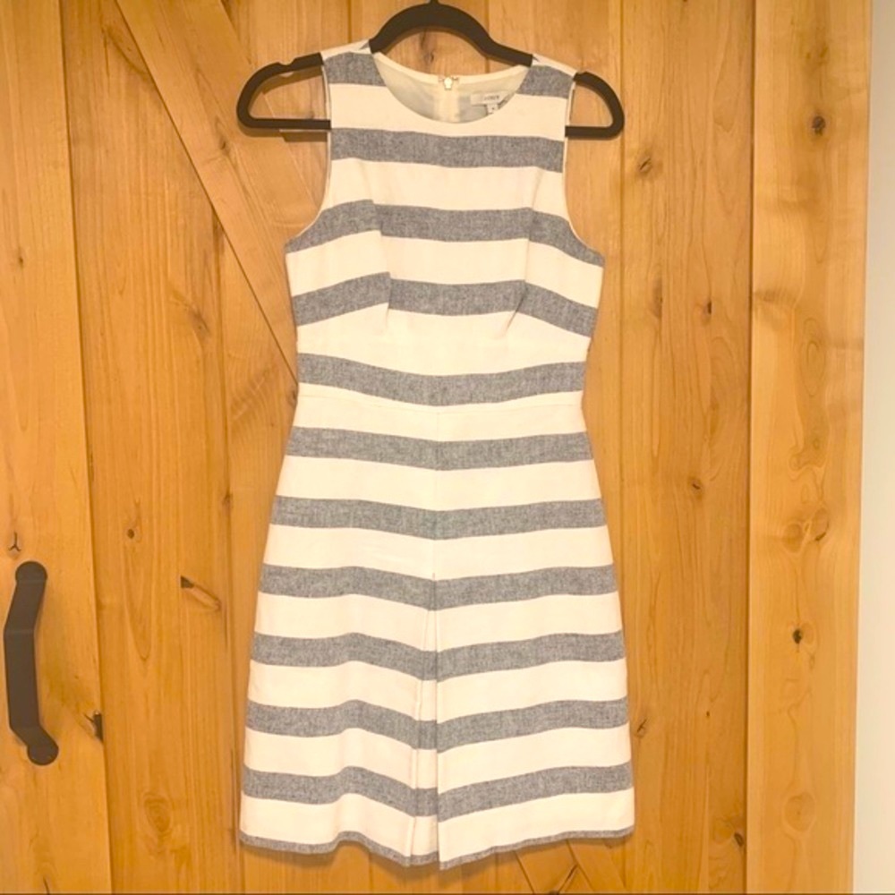 Chambray striped sleeveless dress